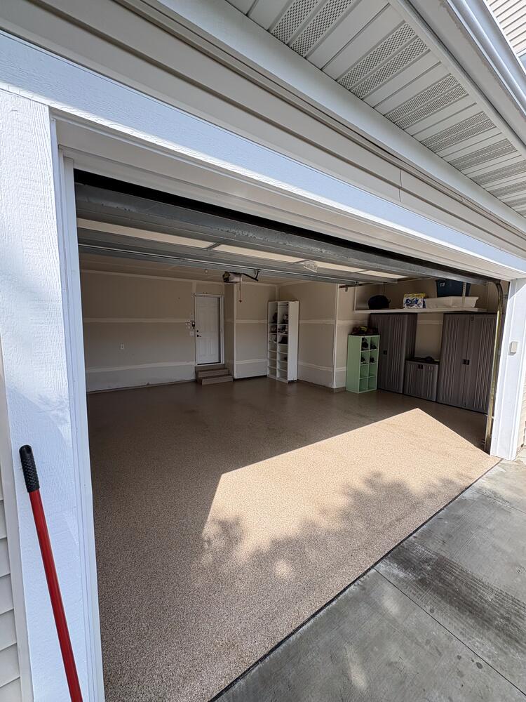 Garage floor after surface cleaning